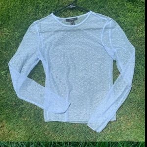 F21 Baby blue Mesh Blouse